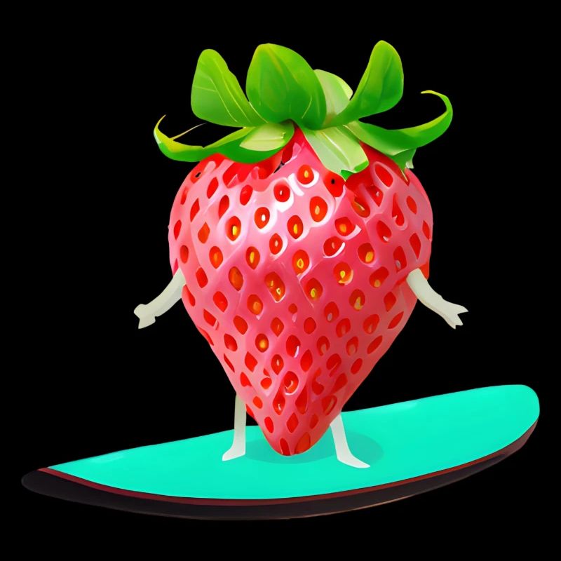 Erdbeere auf Surfboard