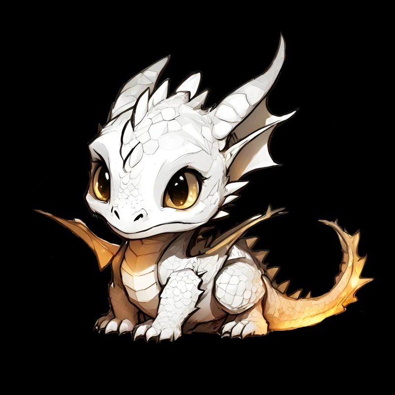 Petit dragon mignon blanc