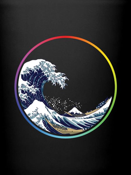 Cercle de vagues arc-en-ciel