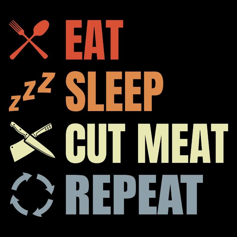 Manger Dormir Viande coupée Répéter