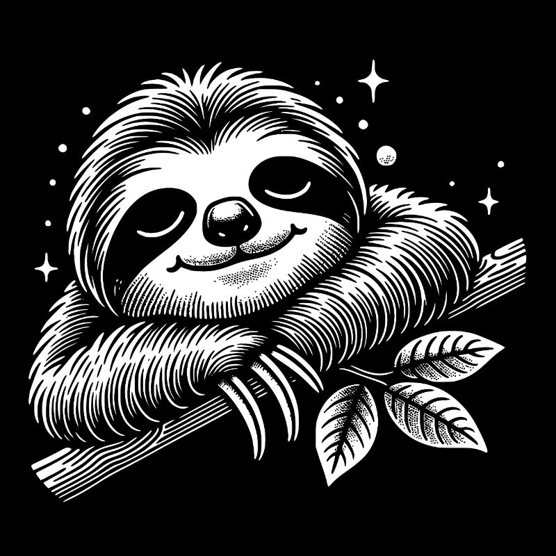 Cute sleepy sloth getting calm