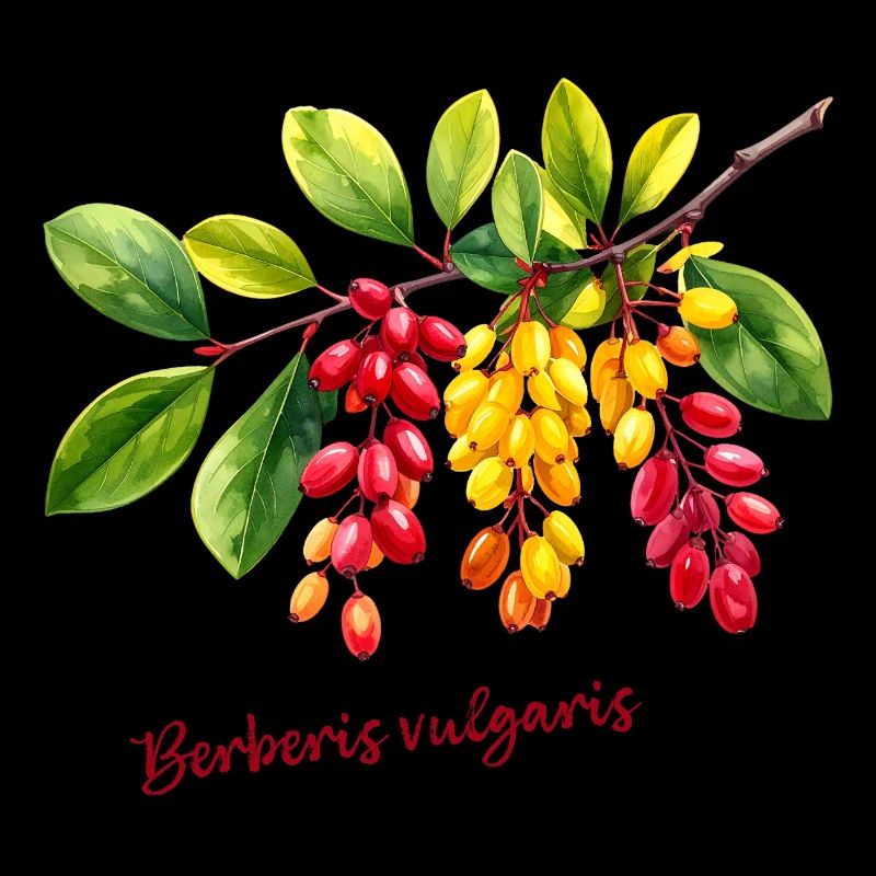 Berberis vulgaris – illustration botanique