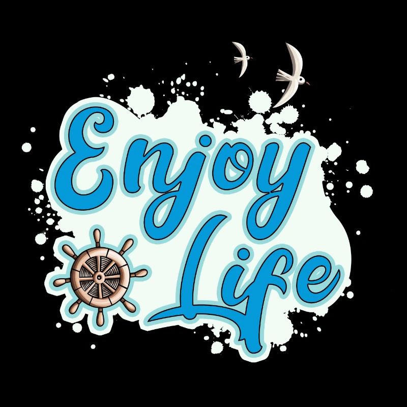 Enjoy Life - maritimer Style mit Möwe und Ruder