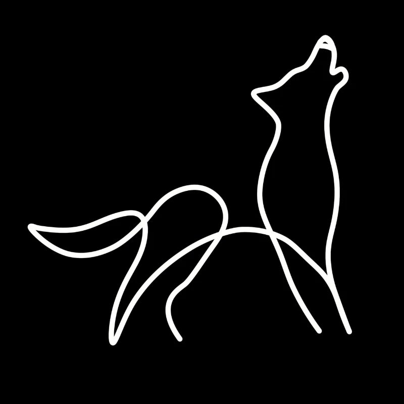 line art wolf