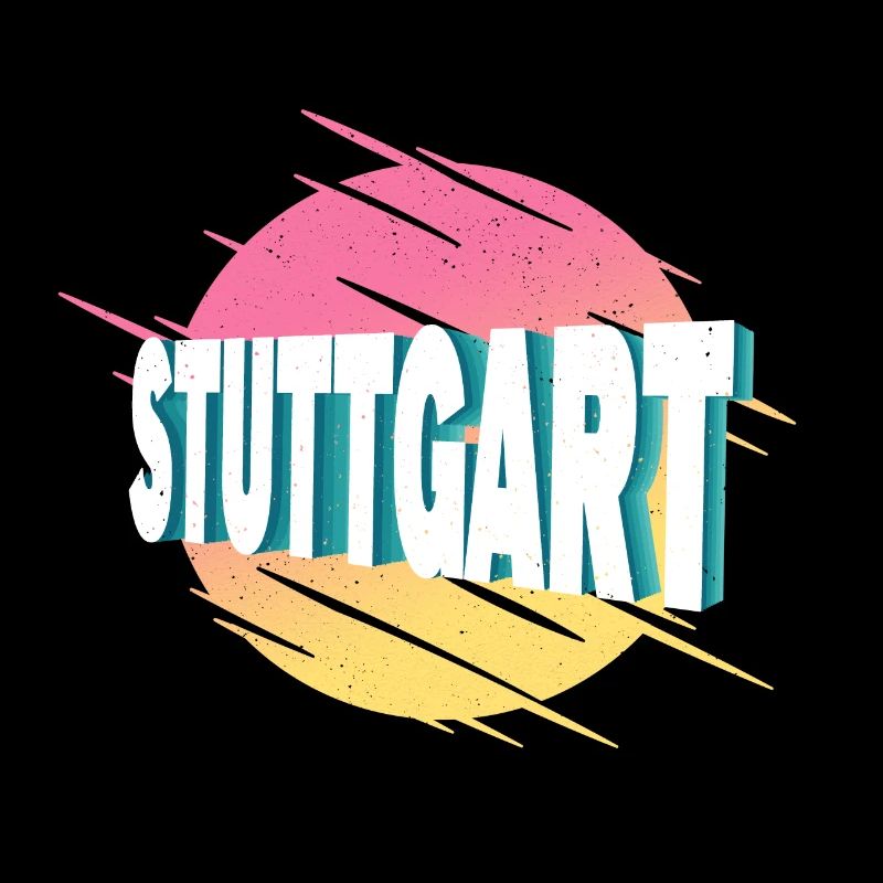 Stuttgart Germany City Font Vintage Retro