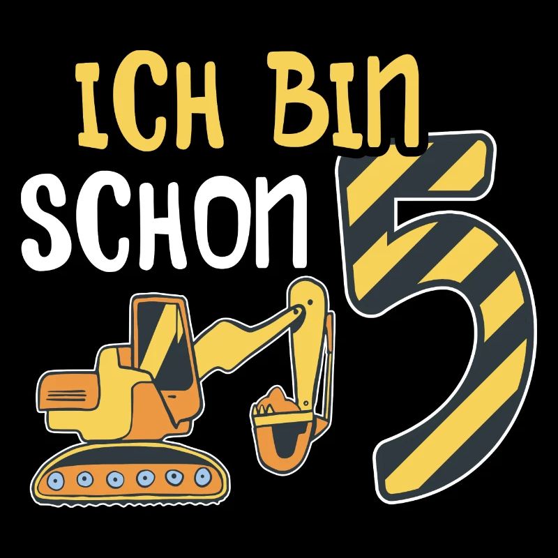 Baggerfahrer 5. Geburtstag Kinder 5 Jahre Bagger