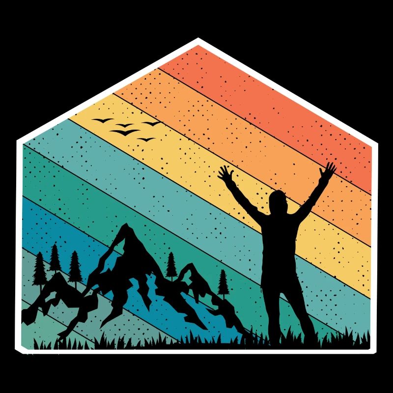 Berge Silhouette Regenbogen