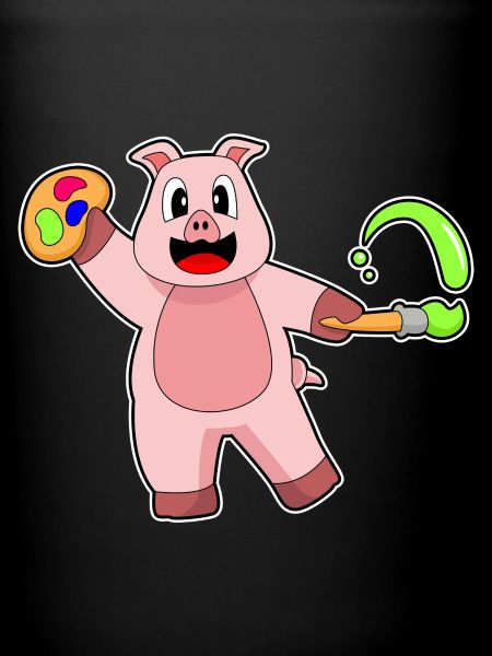 Peintre de cochons au pinceau