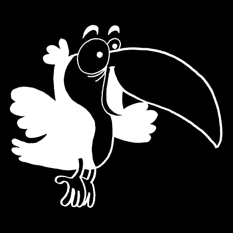 Oiseau toucan blanc
