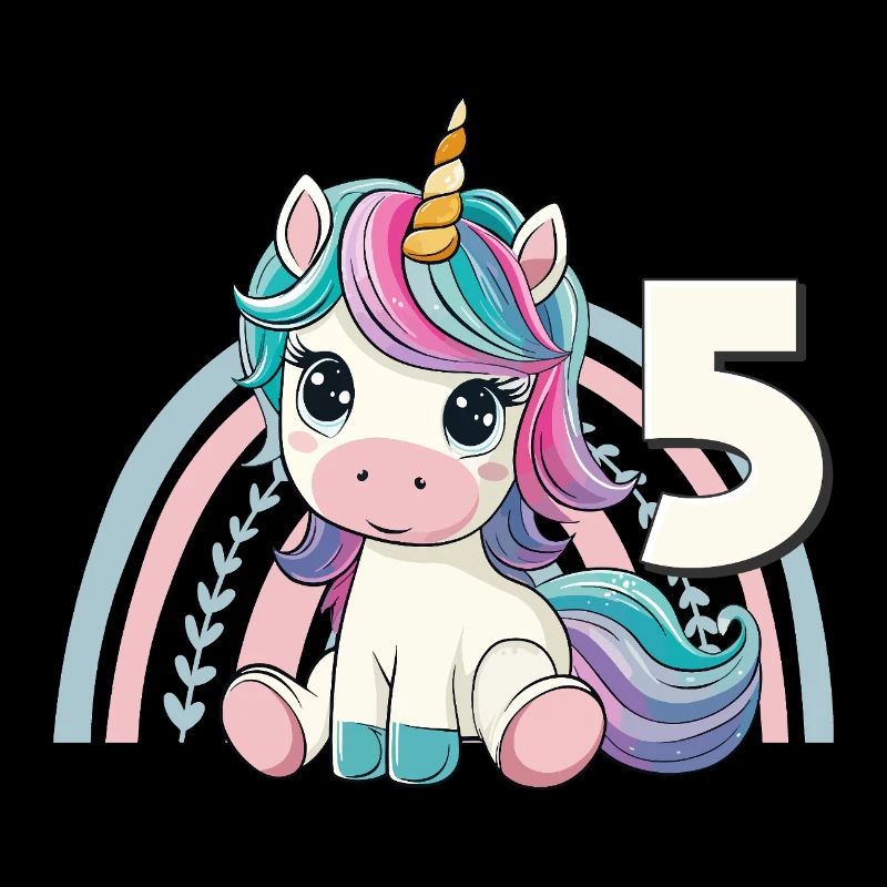 5. Geburtstag Einhorn Regenbogen Süß Niedlich