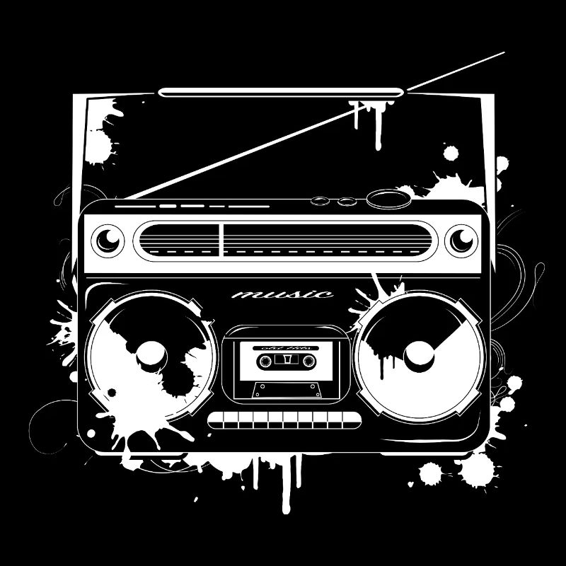 Retro Ghettoblaster Graffiti – Musik aus den 80ern