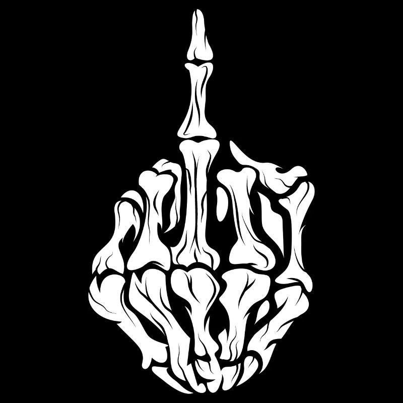 Skeleton middle finger