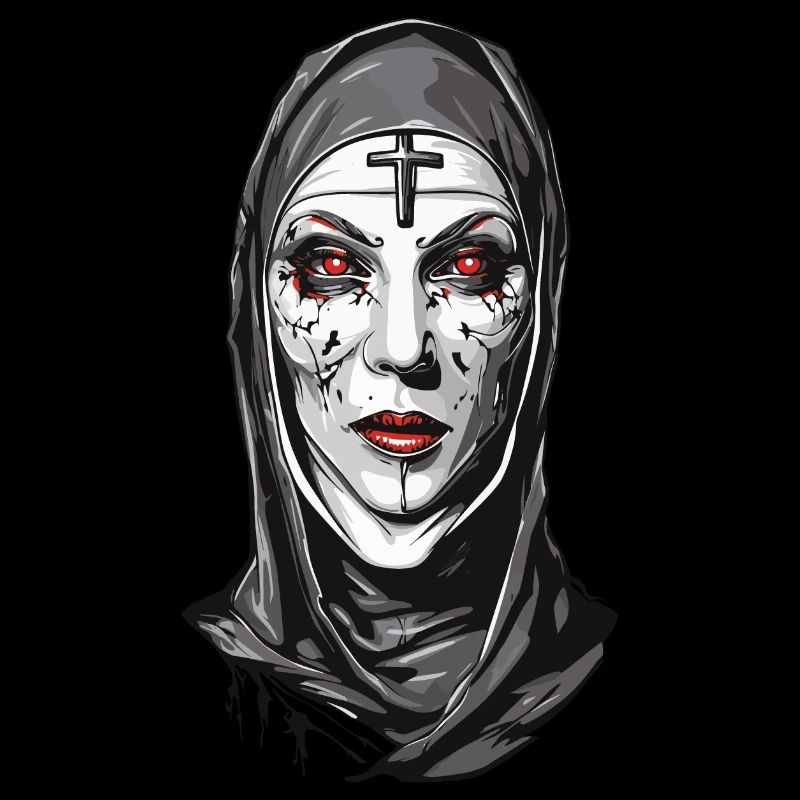 Creepy Vampire Nun Halloween Design