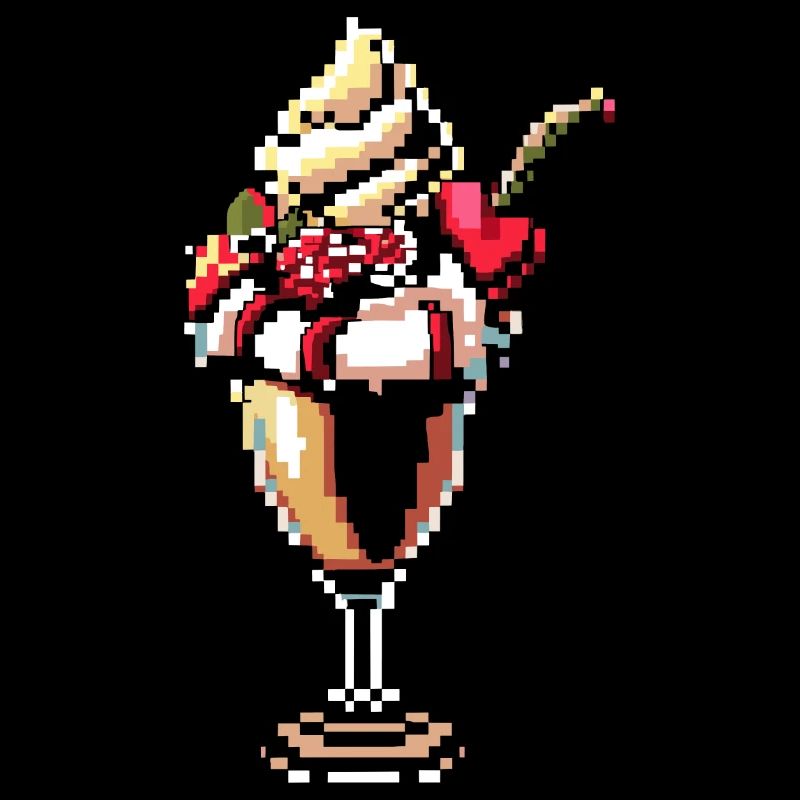 Ice cream sundae pixel graphic