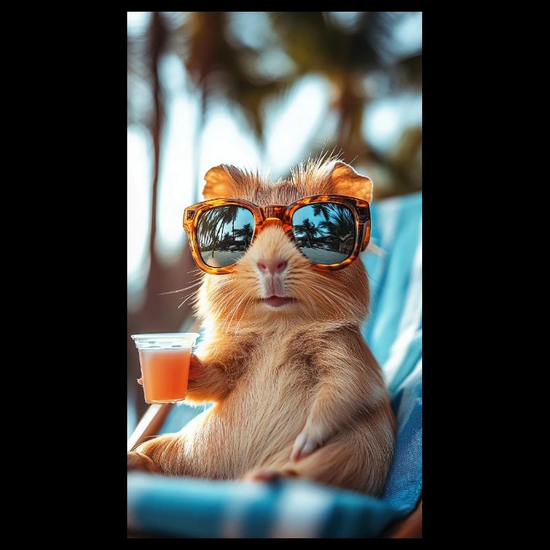 Cochon d’Inde dans une chaise longue