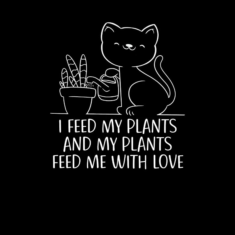 Chat mignon avec plantes chaton et jardinier