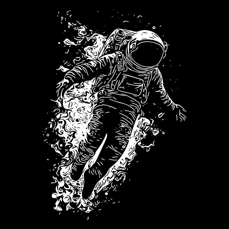 Astronaute grunge dans l’infini de l’espace