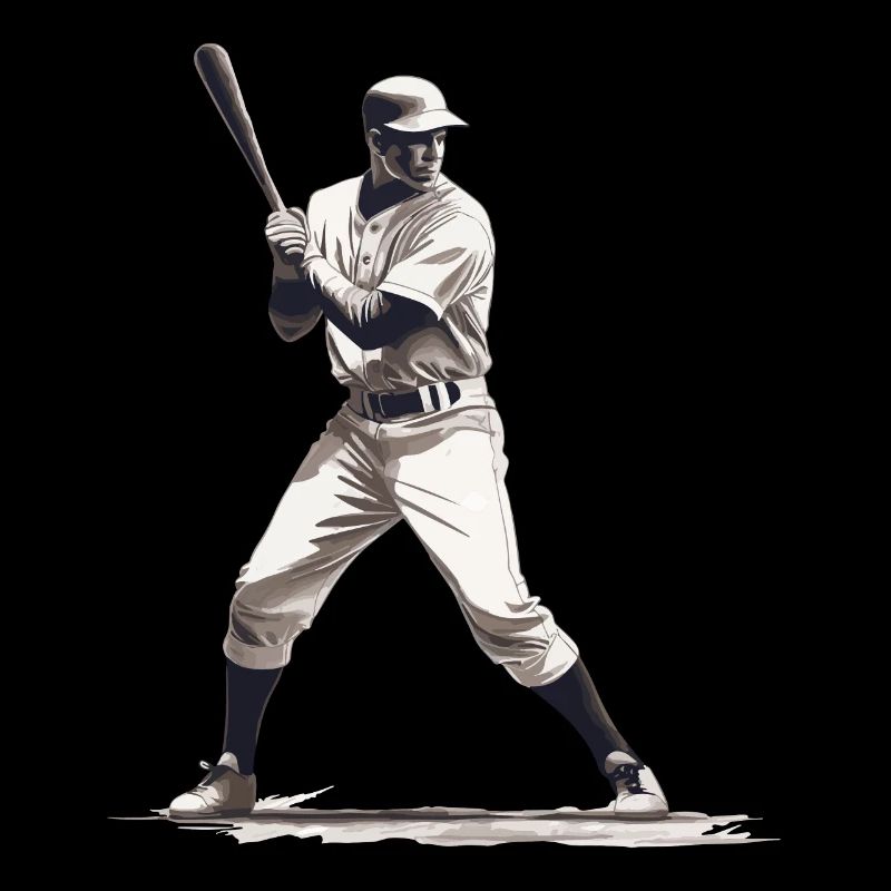 Joueur de baseball avec batte de baseball