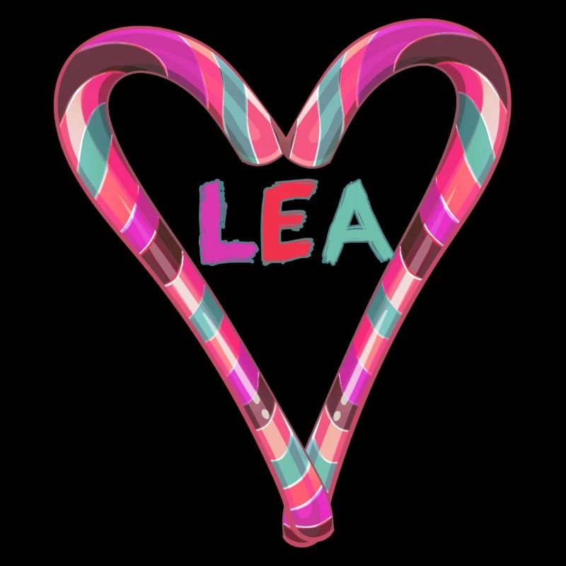 Lea,Name ,heart, candy cane, candy