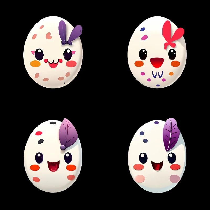 Vier bunte Eier Osterei Ostern