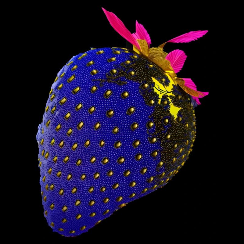 Strawberry, technical, high-tech, illustration