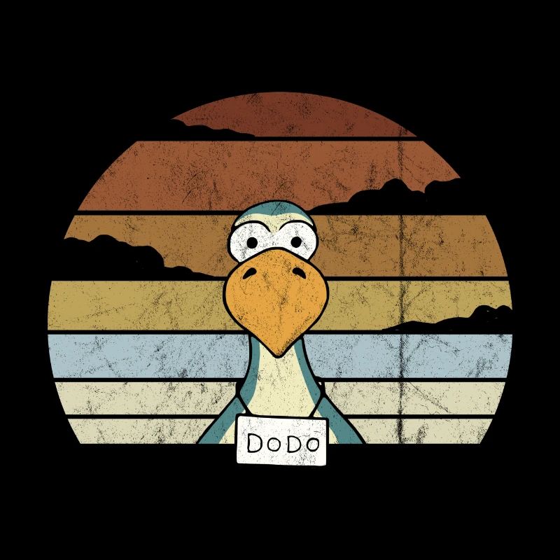 Comic Dodo Retro Sunset Funny Bird