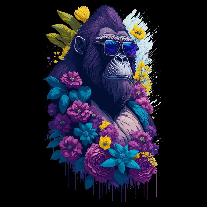 Illustration eines Gorillas mit Sonnenbrille