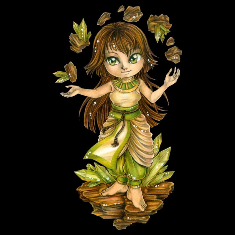 Niedlicher Chibi Wasser Fee Erd Bändiger Mangastil