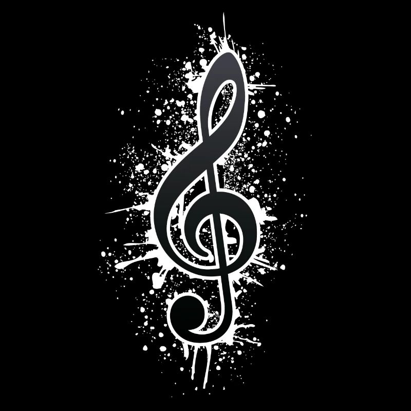 Clef paint splashes musician gift idea
