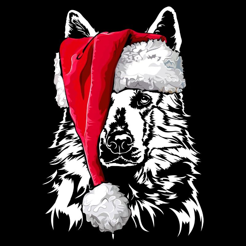 Santa WEISSER SCHWEIZER SCHÄFERHUND Weihnachten