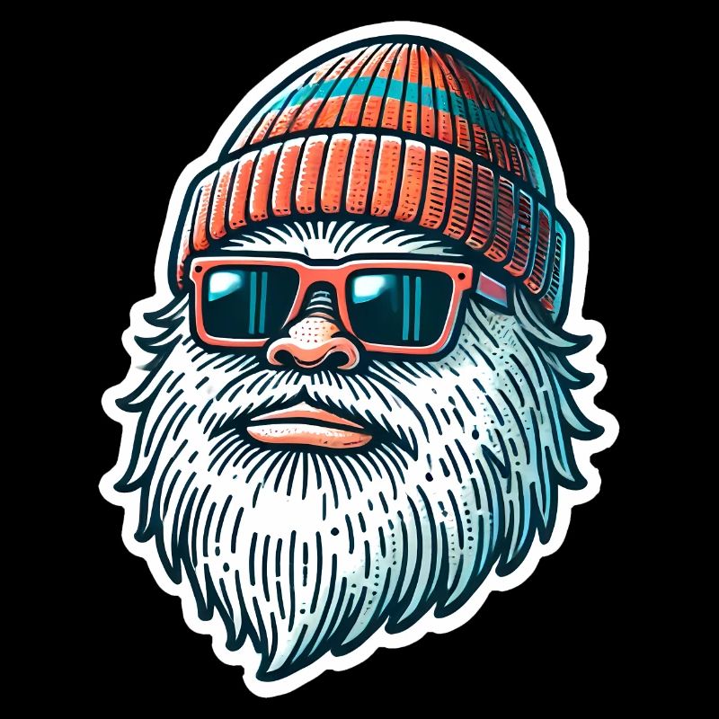 Cool Yeti with Hat and Sunglasses