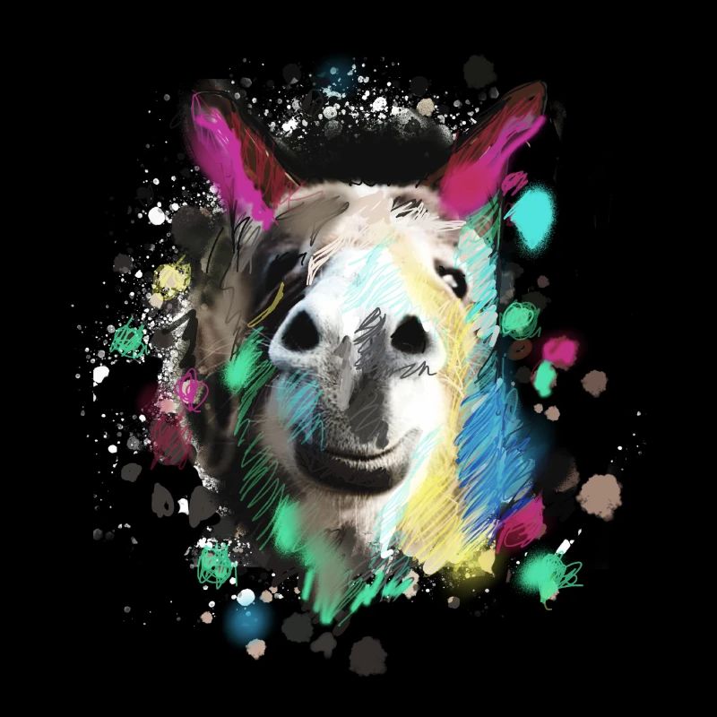 Esel, Graffiti, Malerei, bunt