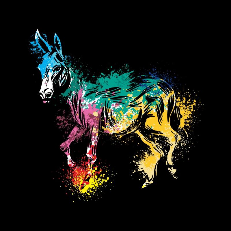 Colerfull Splash Art Farm animaux de l’âne
