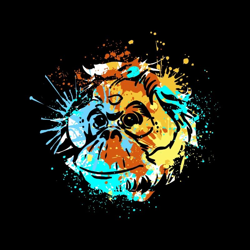 Splash Art Monkey Borneo Orangutan