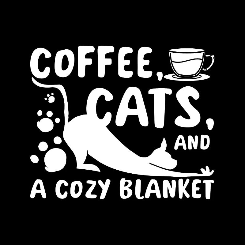 Coffee, cats, and cozy blanket