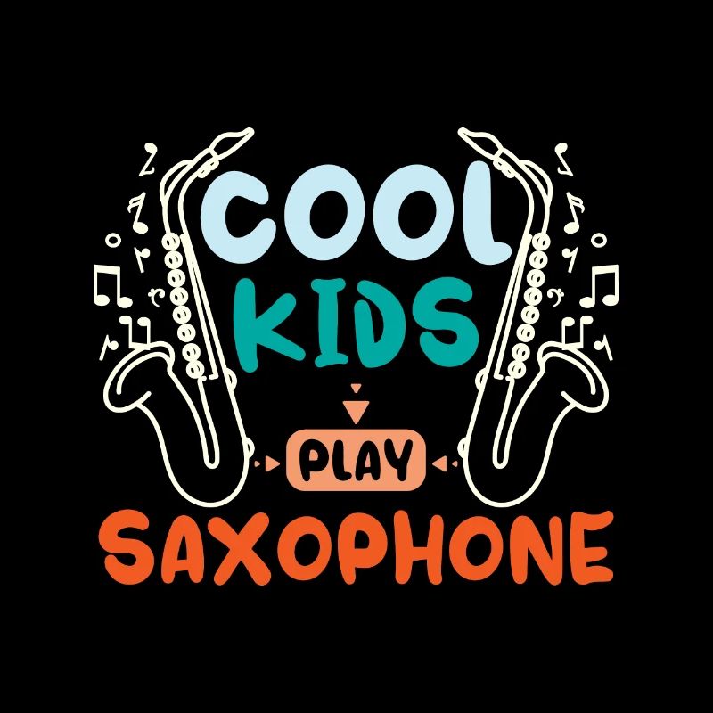 Des enfants cool jouent du saxophone