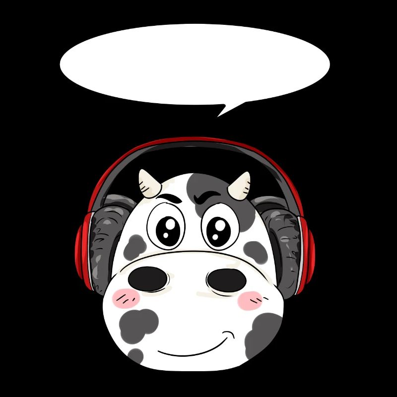 Vache avec écouteurs