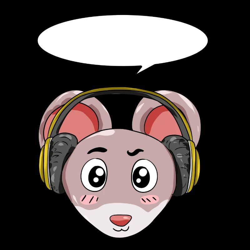 Maus mit Kopfhörer