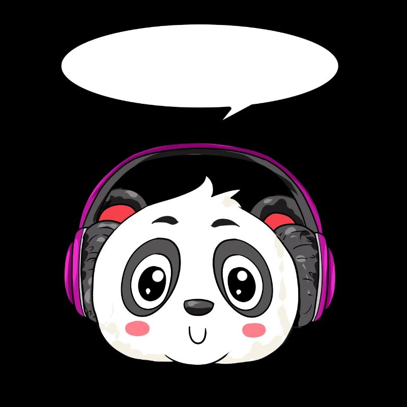 Panda mit Kopfhörer