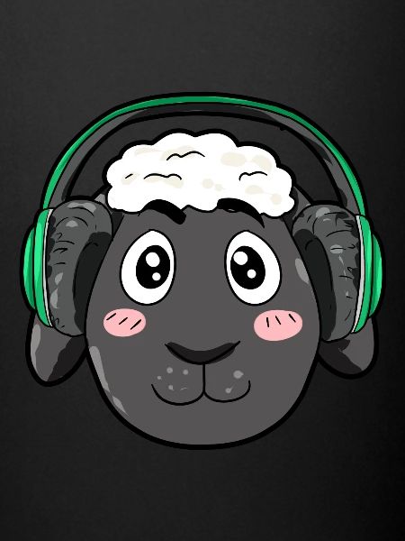 Mouton avec écouteurs