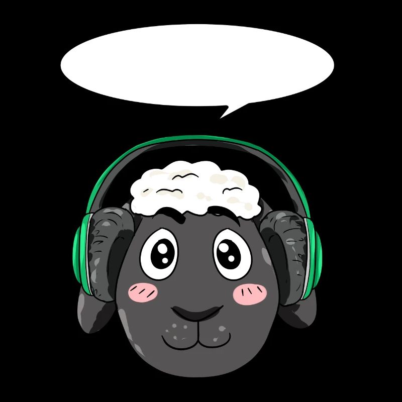 Mouton avec écouteurs