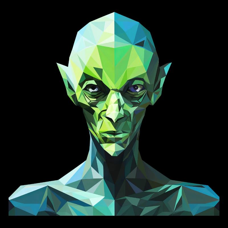 Polygon-style alien