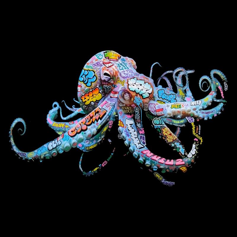 Octopus Graffiti Pieuvre print