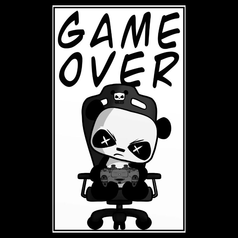 Game Over Funny Cute Gaming Panda Nerd Jeu