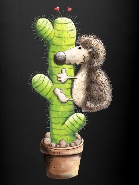 Hérisson et cactus