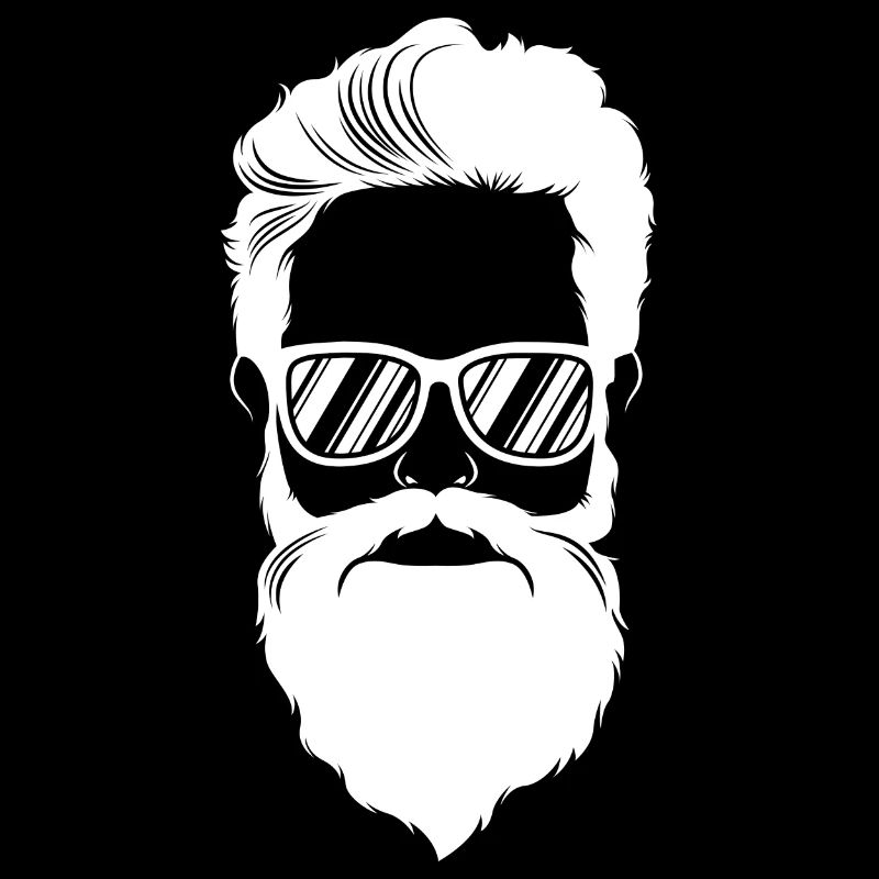 hipster head beard cool