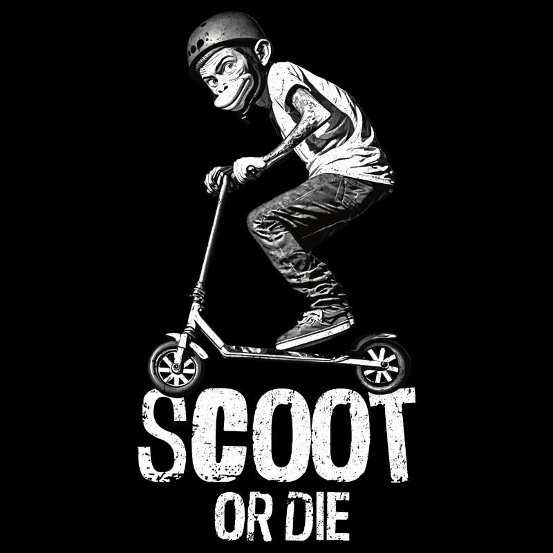 Stunt Scooter Monkey Does Tricks