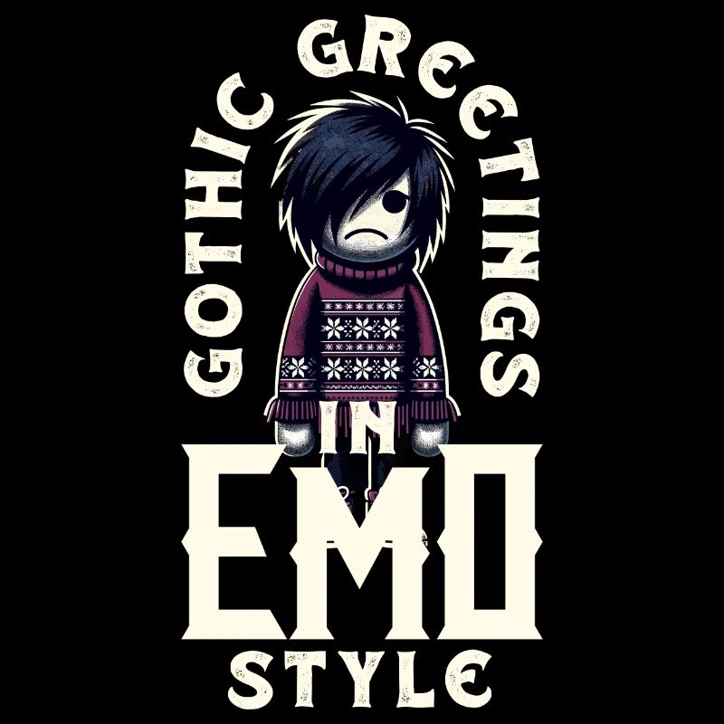 Gothic Greetings in Emo Style Emocore Aesthetic