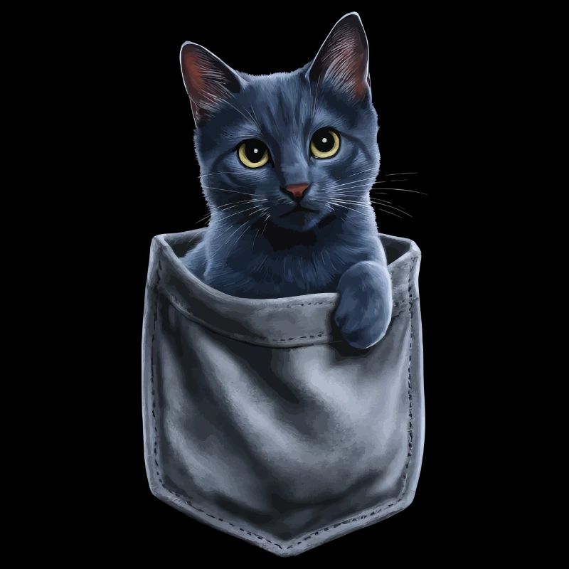 Russisch Blau Katze in der Tasche Geschenk