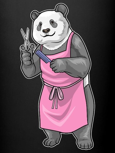 Panda Coiffe Ciseaux Peigne